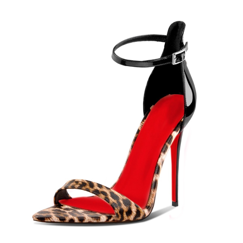 Leopard Print Heels - Damskie, personalizowane szpilki z ostrym noskiem