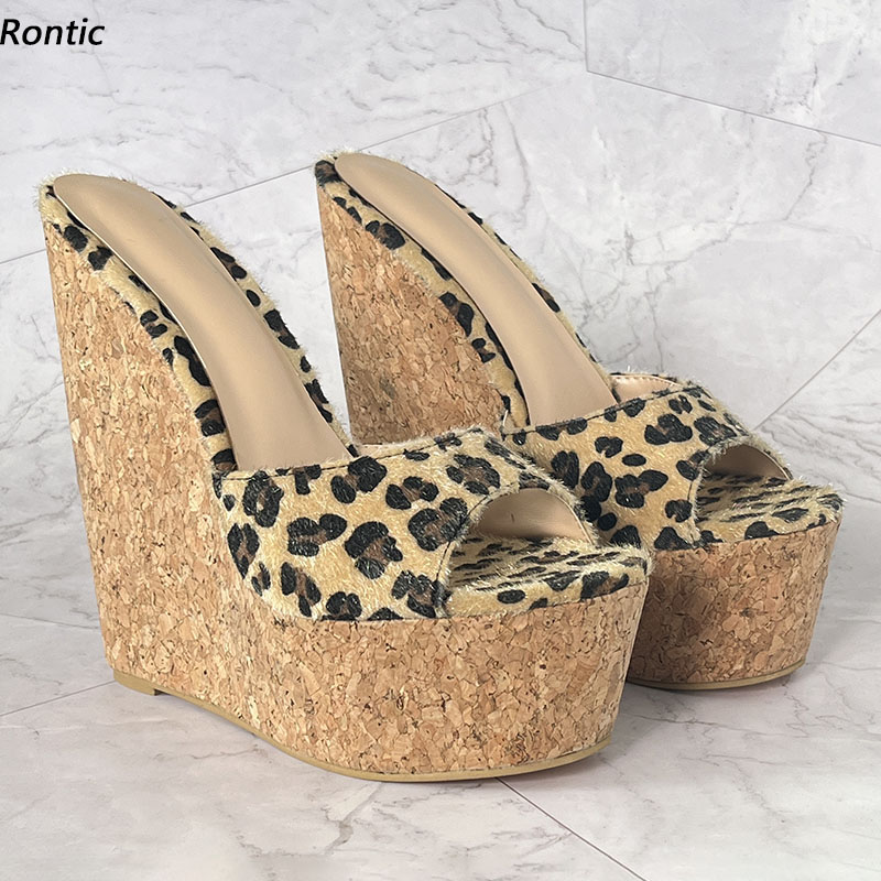 Cork Wedge Sandal - Ręcznie Robione Damskie Klapki na Platformie