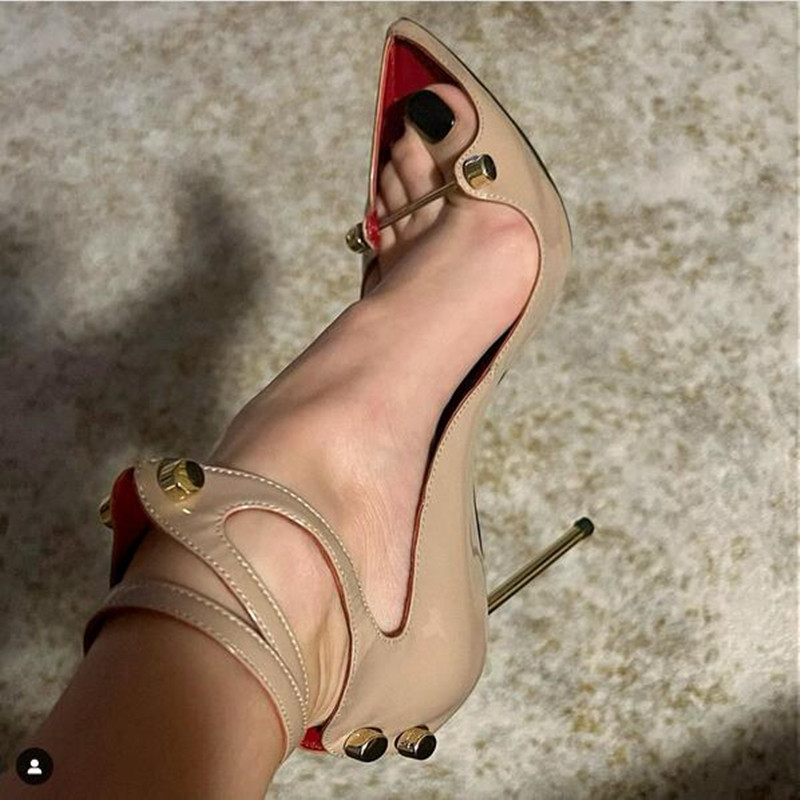 Women'S Shoes Hands Free - Sandały na wysokim metalowym obcasie 10