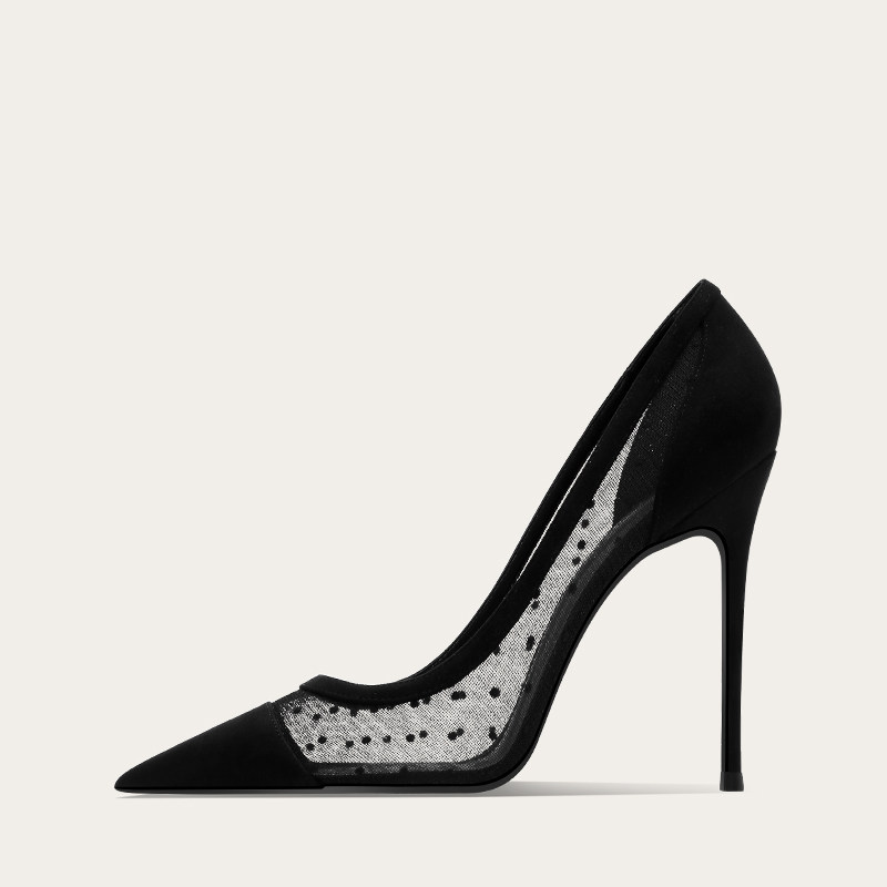 Women'S Shoes Professional - Nowe Szpilki Damskie z Czarną Koronką,