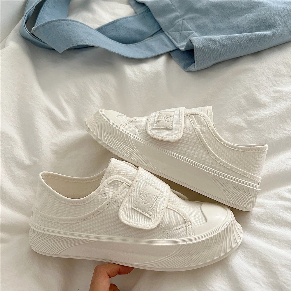 Women Shoes Must Have - Letnie, niezbędne, oddychające białe sneakersy z