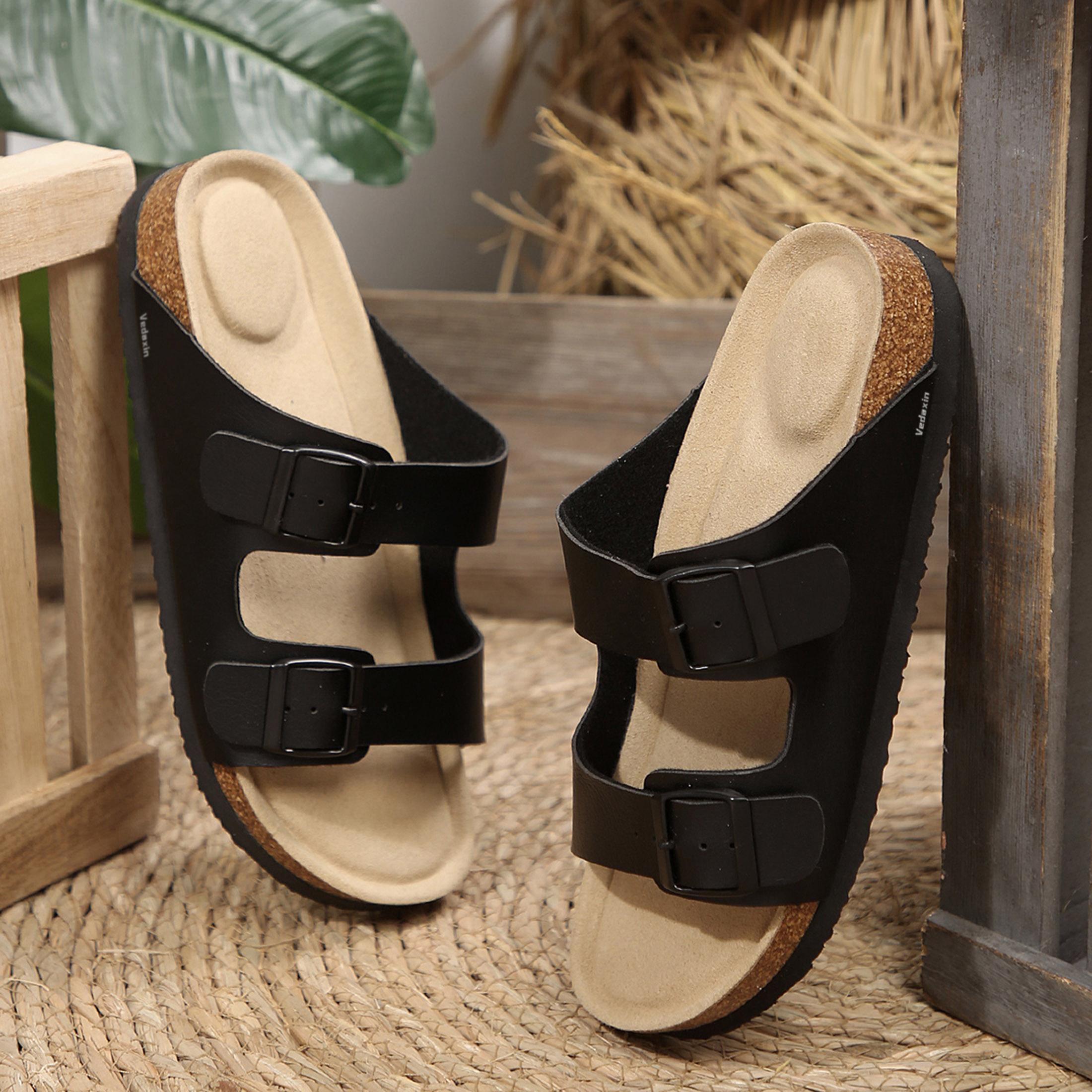 Damskie klapki z podwójną klam – Cork Wedge Sandal recenzja i cena