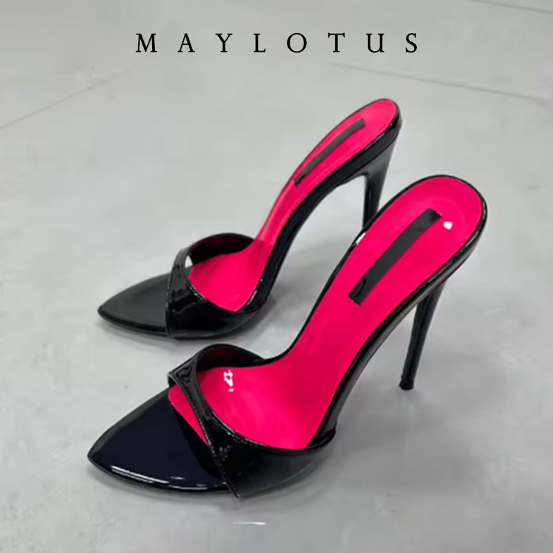 Klapki na szpilce z patchworki – Women Shoes Ysl recenzja i cena