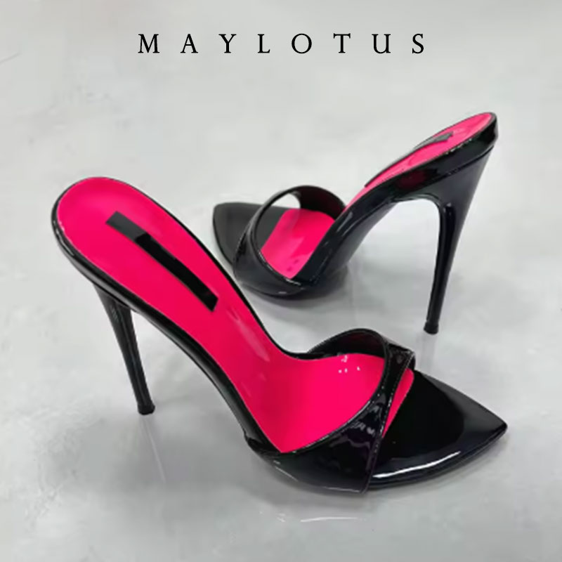 Klapki na szpilce z patchworki – Women Shoes Ysl recenzja i cena
